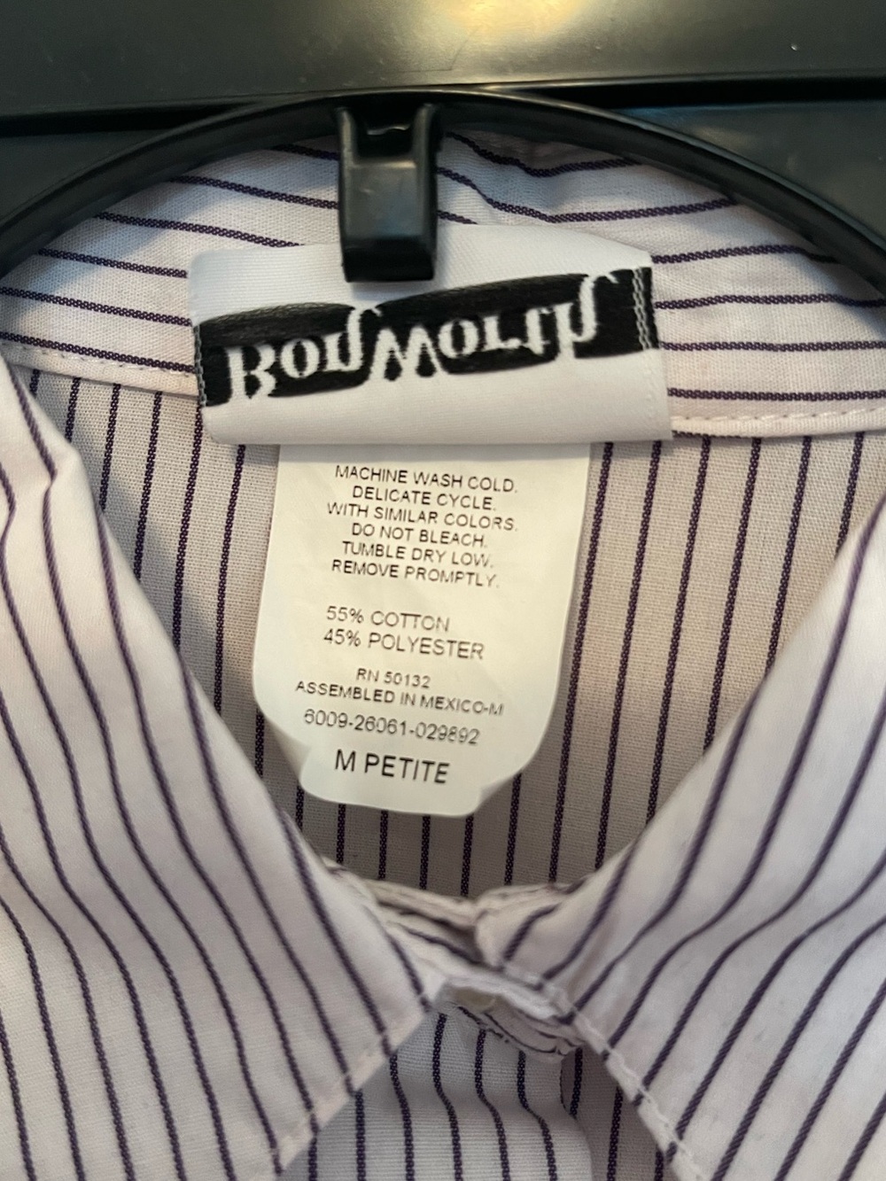 Bon Worth Red Hat Society Embroidered Pinstripe Blouse - Petite Medium - Picture 5 of 5